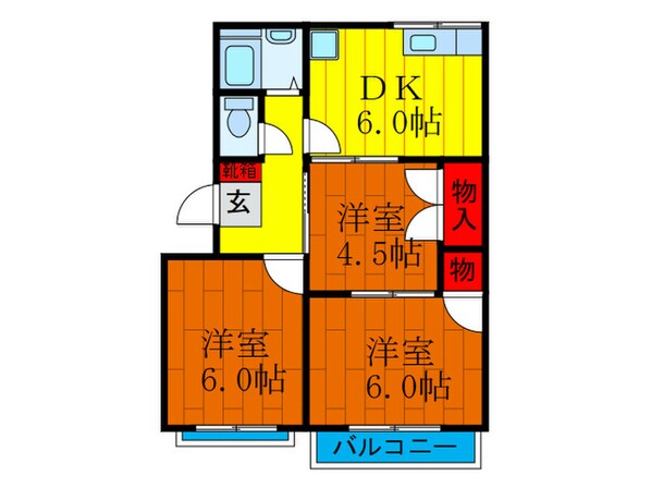 コーポ桑才Ｃ棟の物件間取画像